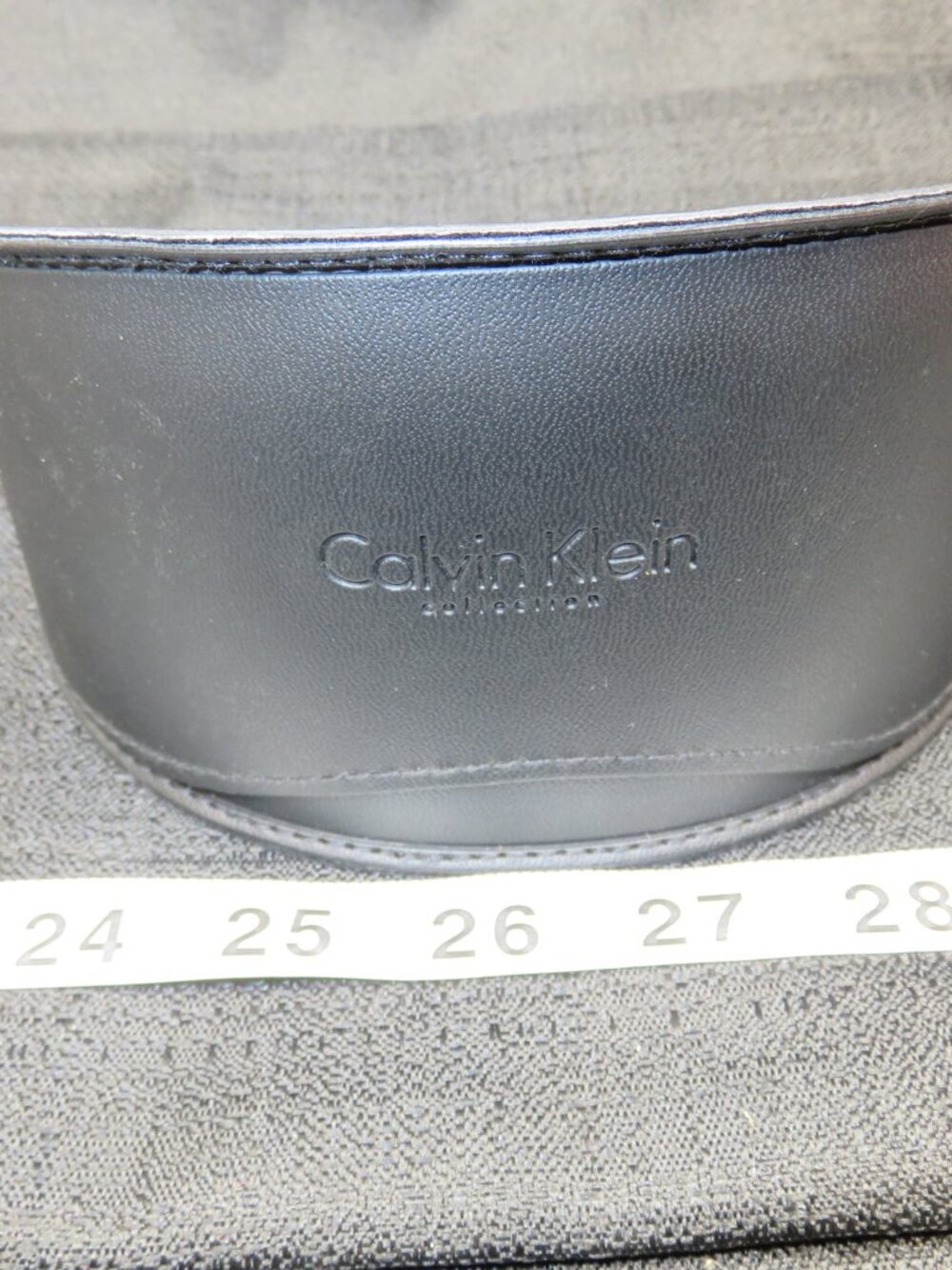 Calvin Klein CK Black Vinyl Large Sunglasses Case Faux Leather Soft Shell